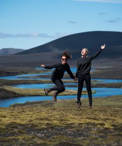 daylight iceland jumping